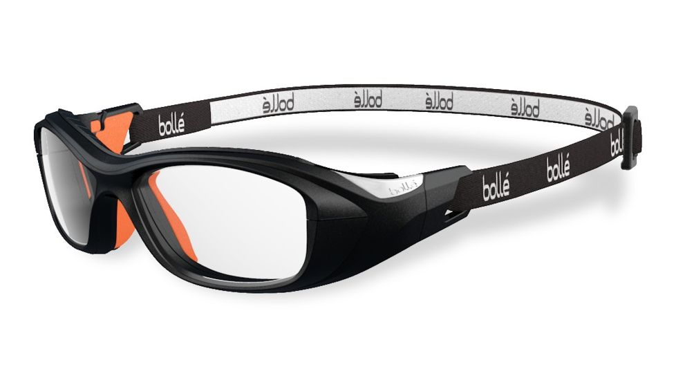 Bolle Kids SWAG Sport Protective Eyewear - Black and Orange Frame,Clear Anti Fog/Scratch Lens 11890