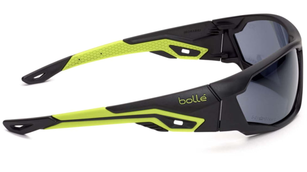 Bolle Mercuro Safety Glasses, Black Yellow Frame, Smoke Lens, MERPSF