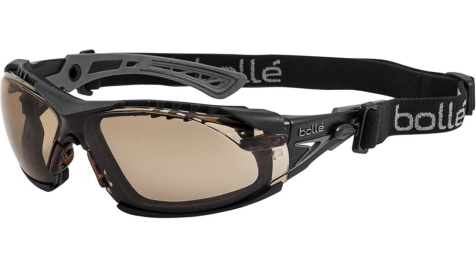 Bolle Rush+ Assembled Safety Glasses, Black Grey Frame, Twilight Lens, 40258