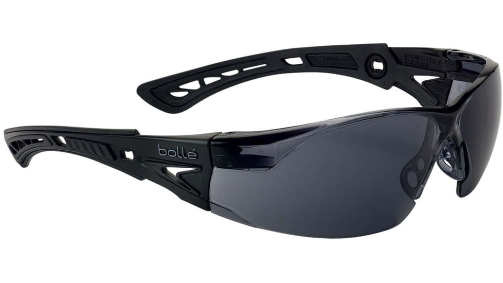 Bolle Rush+ Small Safety Glasses, Matte Black Frame, Smoke BSSI Lens, PSSRUSP4442B