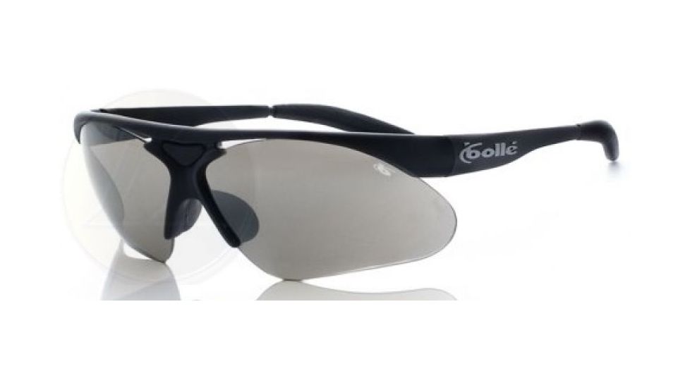 USED Bolle Parole Sunglasses with Interchangeable Lenses, Matte Black Frame, TNS Gunmetal Vermillon EagleVision2 Clear Lens, 0754201524, EDEMO1