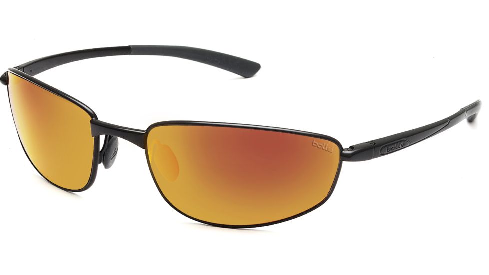 Bolle Sunglasses, Del Mar Satin Black Frame Polarized TNS Fire Lens 11562