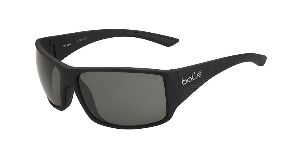 Bolle Tigersnake Sunglasses, Polarized Shiny Black Frame, TNS Oleo AF Lens, 11927