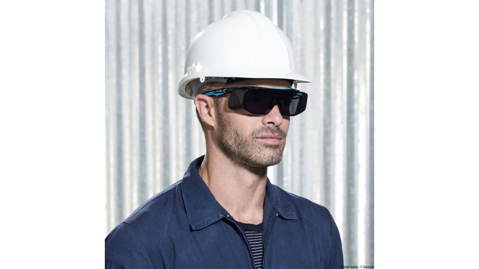 Bolle Tryon OTG Safety Glasses, Black Blue Frame, Smoke Lens, TRYOTGPSF