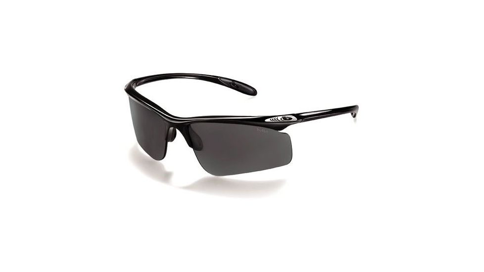 Bolle Warrant Interchangeable Lens Sunglasses, Shiny Black Frame, Polarized TNS lens 10947