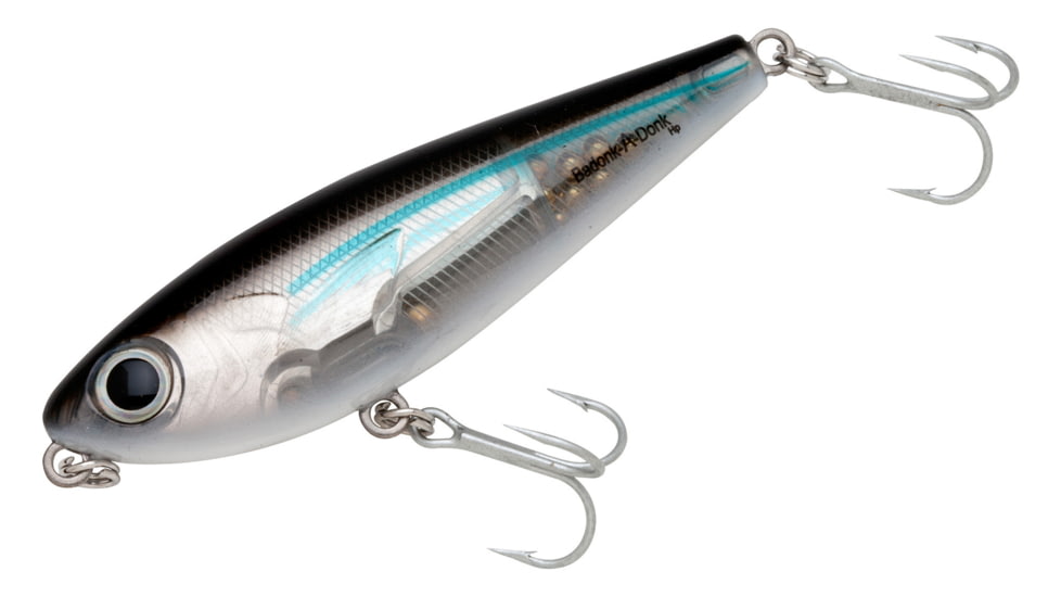 Bomber Saltwater SW Badonk Hi P Topwater Lure, 4in, 1/2oz, Silver Mullet, BSWDTH4341