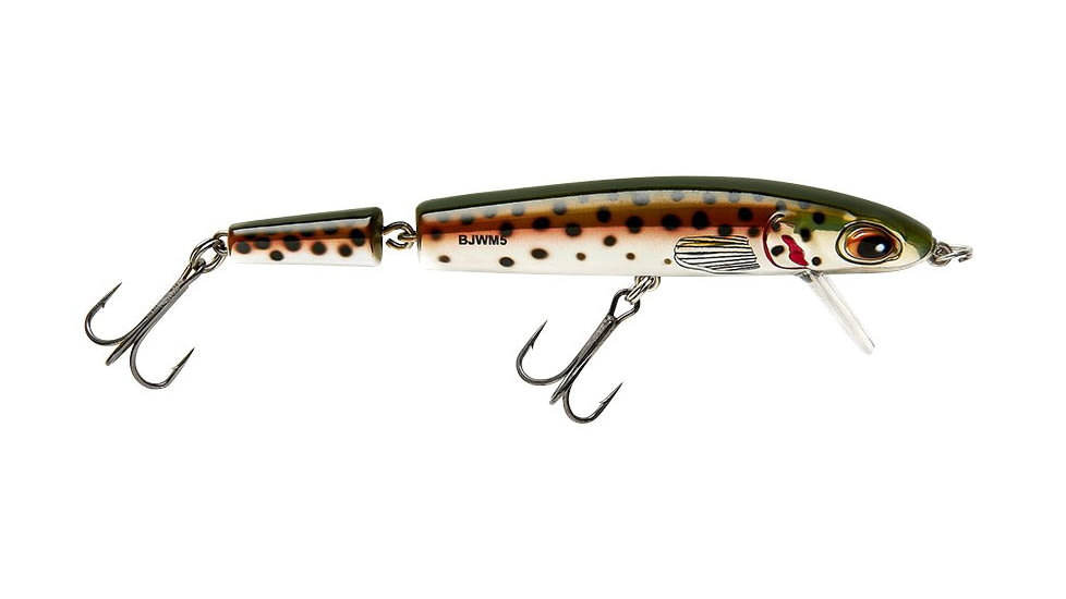 Bomber Jointed Wake Minnow, 5-3/8in, 3/4oz, Rainbow Trout, BJWM5458