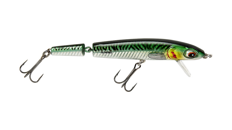 Bomber Jointed Wake Minnow, 5-3/8in, 3/4oz, Green Mackeral, BJWM5444