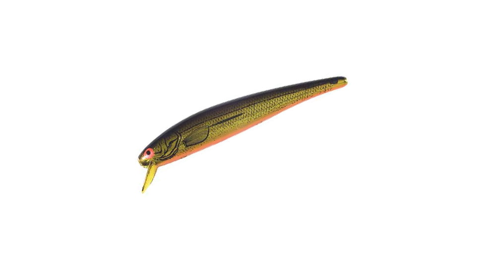 Bomber Long 15A Slender Minnow Jerkbait, 4-1/2in, 1/2oz, Gold Chr/Orange Belly, B15AXMKO