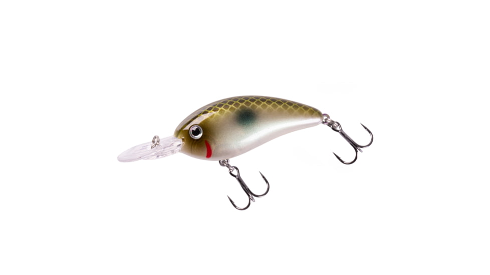 Bomber Fat Free Guppy Crankbait, 2 3/8in, 3/8oz, Green Pearl Shad, BMBD5M520