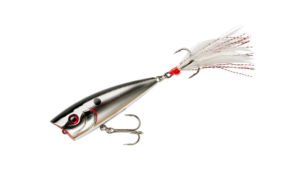 Booyah Boss Pop Topwater Popper, 3in, 3/8 oz, Chrome Black, BYBP325
