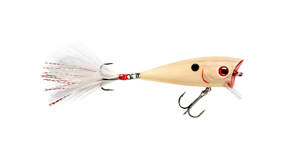 Booyah Prank Popper Diver, 5/16oz, 2.31in, 0-2 Feet, 6 Trebles, Bone Shiner, BYPRK217