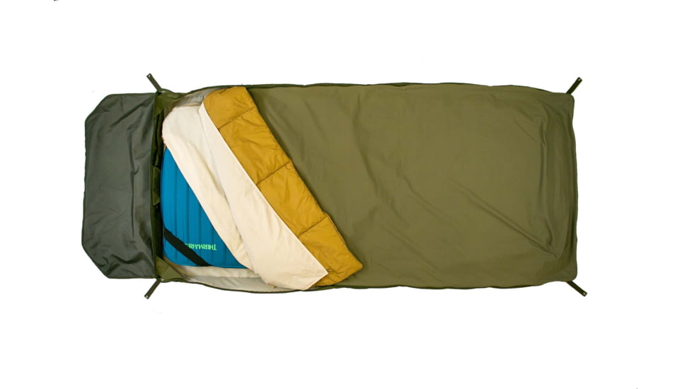Born Outdoor Badger Bed 30 Baja Bundle, Multi Moss Green/Dijon, Large, BO-BB-30-QS-DJ-BD