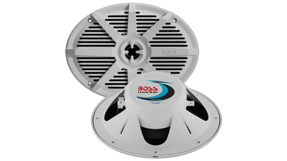 Boss Audio 6x9in 2-Way Coaxial Marine Speaker 350W, White MR692W