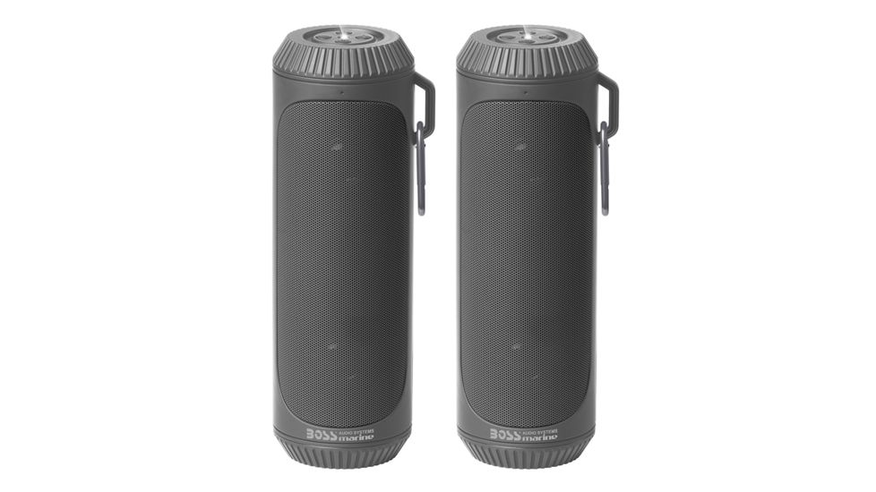 Boss Audio Bolt Marine Bluetooth Portable Speaker System with Flashlight - Pair - Grey 77214