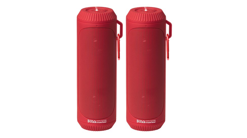 Boss Audio Bolt Marine Bluetooth Portable Speaker System with Flashlight - Pair - Red 77215