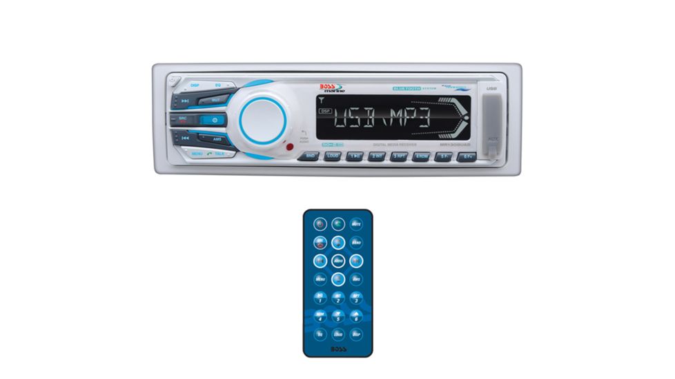 Boss Audio Marine Mechless Single-Din Receiver w/ Bluetooth, USB/SD and Remote, Black MR1308UAB