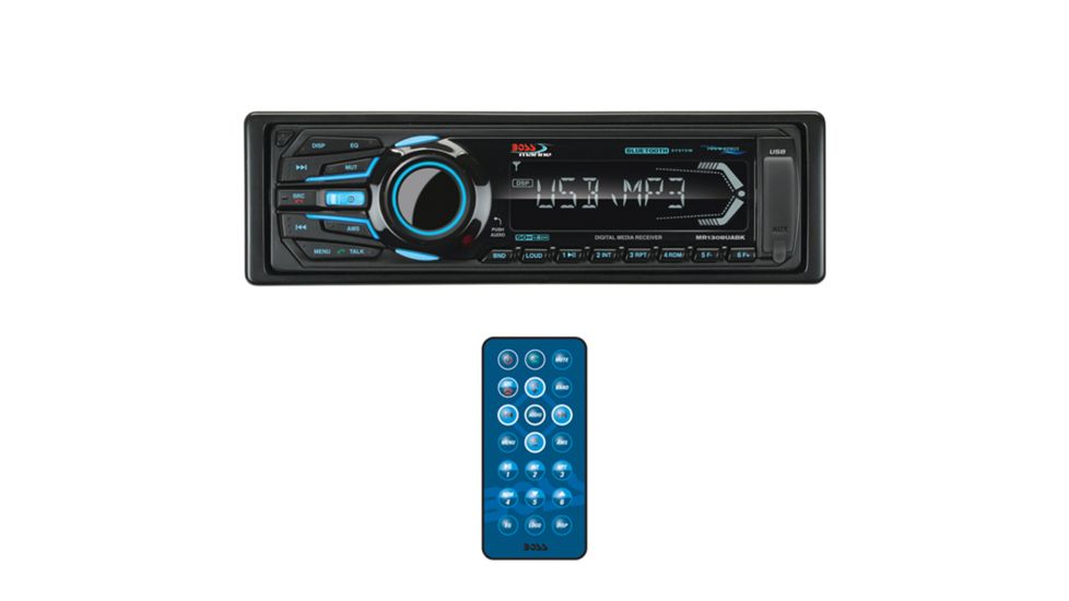 Boss Audio Marine Mechless Single Din Receiver w/ Bluetooth, USB/SD and Remote, Black MR1308UABK