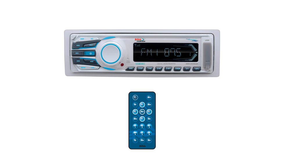 Boss Audio Marine Single Din Mechless MP3/AM/FM Receiver, White MR1306UA