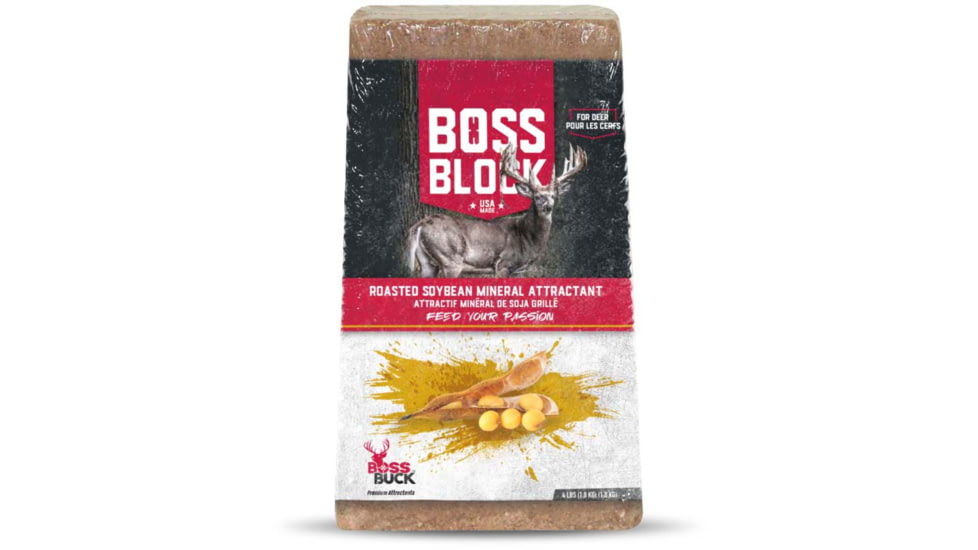 Boss Buck Boss Block Soybean Mineral Attractant, 4 lb, Brown, BB-BLOCK-SOY