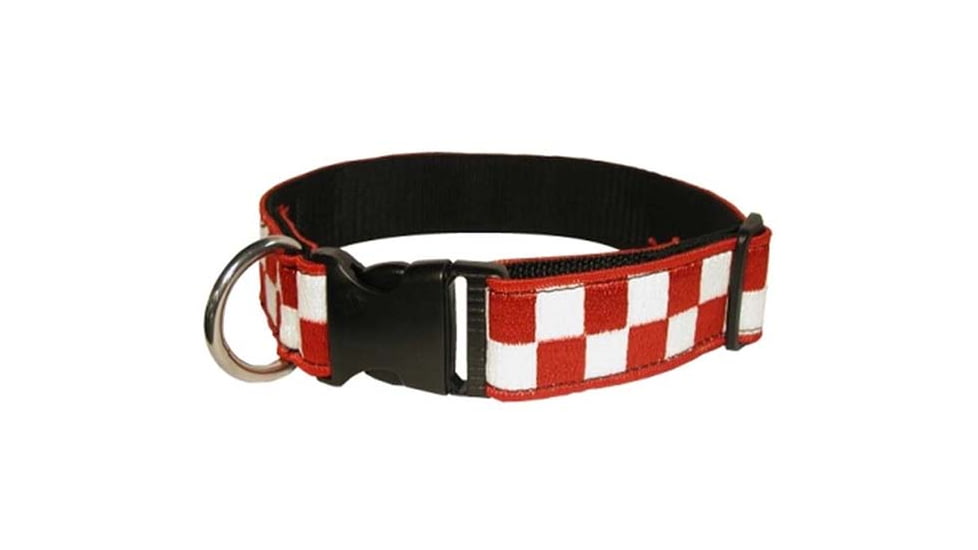 Boston Leather 1 1/2 Decorative Embroidered Collar, Chicago Fire Department Red/white - 8160-5