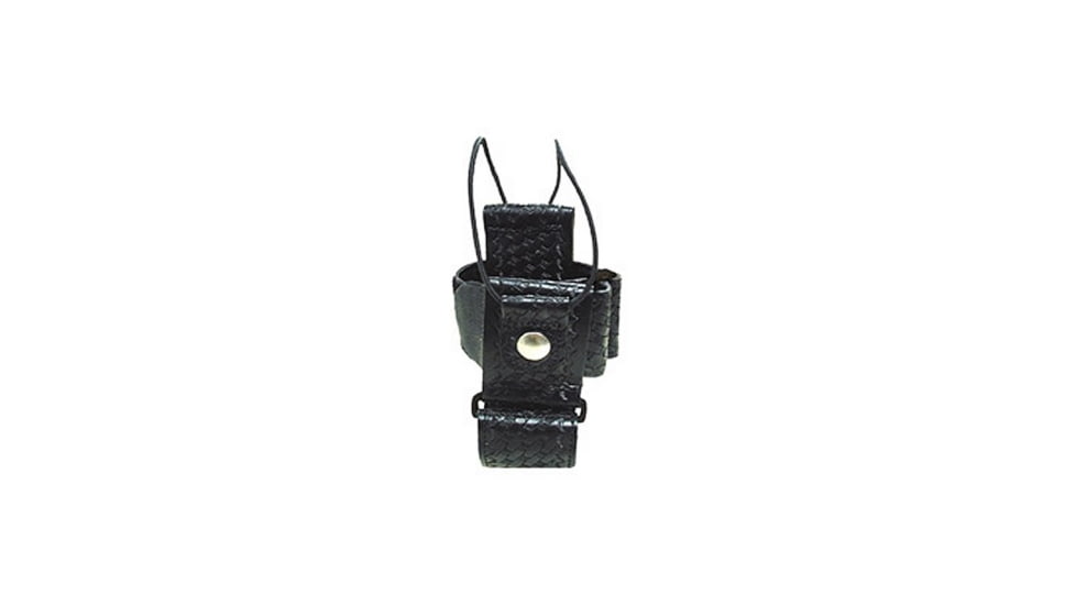 Boston Leather Adjustable Radio Holders, Nickel, Basket Weave, Black, 5610-3