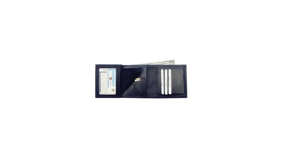 Boston Leather Tri-fold Wallet Badgecase With Cc - 375-S-CPD