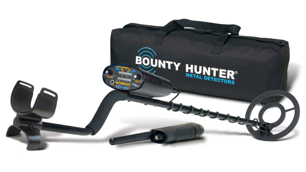 Bounty Hunter Quick Draw II Metal Detector with Carry Bag &amp; Pin Pointer, Black &amp; Red QD2GWP