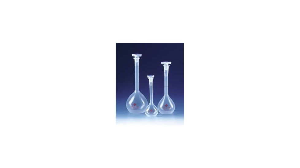 BrandTech Volumetric Flasks with [SJ] Stoppers, Class A and Class B, BrandTech V672941 Class B Flasks, Polypropylene