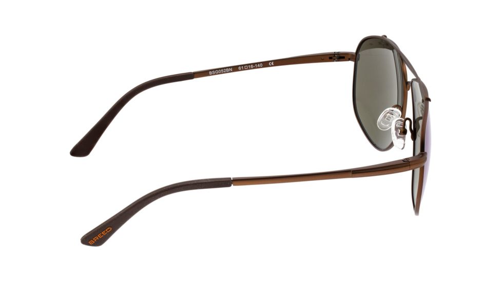 Breed Asteroid Sunglasses, Brown Titanium Frame, Blue Polarized Lens, Brown/Blue, One Size, BSG052BN