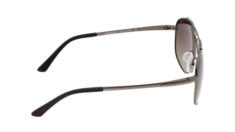 Breed Asteroid Sunglasses, Gunmetal Titanium Frame, Brown Polarized Lens, Gunmetal/Brown, One Size, BSG052GM