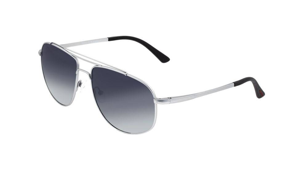 Breed Asteroid Sunglasses, Silver Titanium Frame, Black Polarized Lens, Silver/Black, One Size, BSG052SL