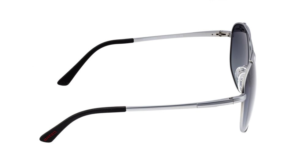 Breed Asteroid Sunglasses, Silver Titanium Frame, Black Polarized Lens, Silver/Black, One Size, BSG052SL