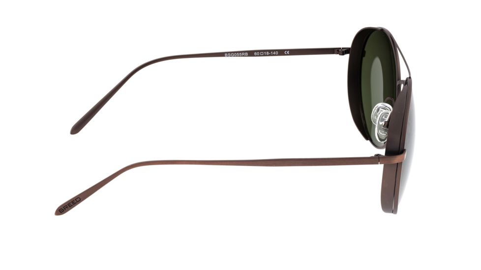 Breed Barlow Sunglasses, Brown Titanium Frame, Black Polarized Lens, Brown/Black, One Size, BSG055RB