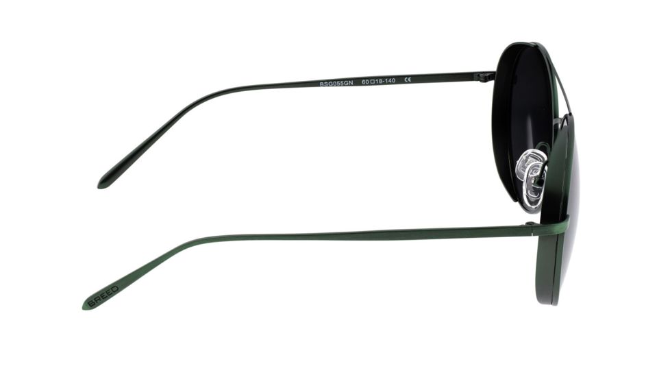 Breed Barlow Sunglasses, Green Titanium Frame, Black Polarized Lens, Green/Black, One Size, BSG055GN