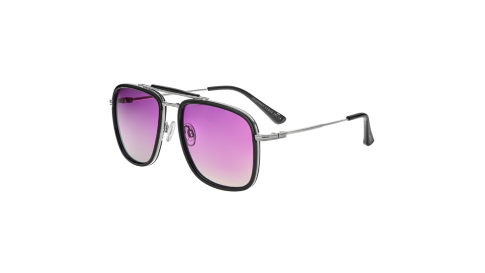 Breed Flyer Polarized Sunglasses - Mens, Black Frame, Purple Lens, Black/Purple, One Size, BSG068C5