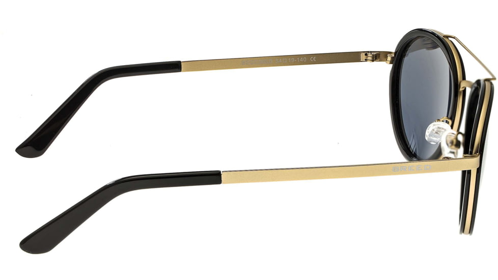 Breed Gemini Titanium Sunglasses, Gold-Black Frame, Gold-Green Lens, Polarized, One Size, BSG038GD