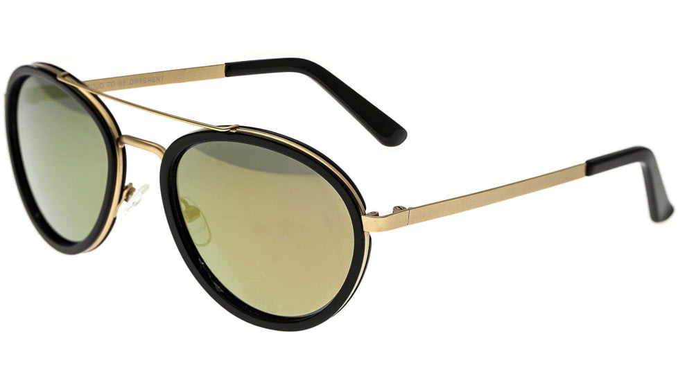 Breed Gemini Titanium Sunglasses, Gold-Black Frame, Gold-Green Lens, Polarized, One Size, BSG038GD