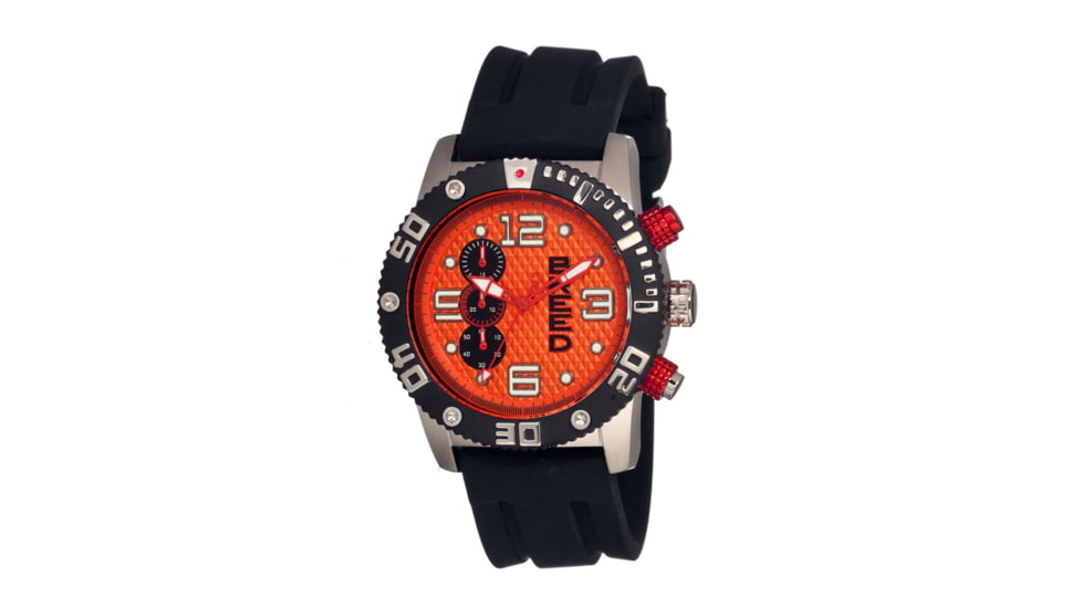 Breed Grand Prix Chronograph Mens Watch, Orange Dial, 45mm Case Diameter BRD3904