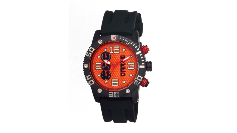 Breed Grand Prix Chronograph Mens Watch, Orange Dial, 45mm Case Diameter BRD3908