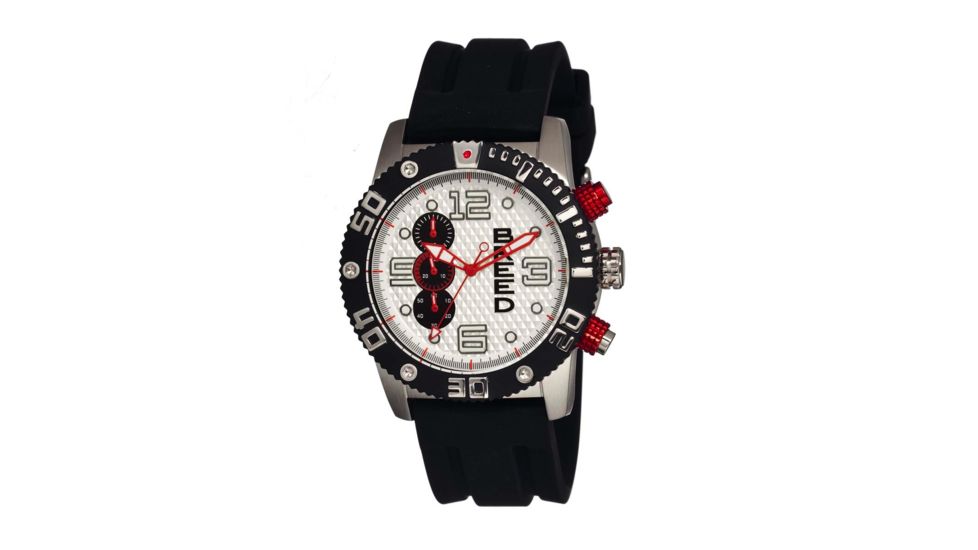 Breed Grand Prix Chronograph Mens Watch, Silver Dial, 45mm Case Diameter BRD3903