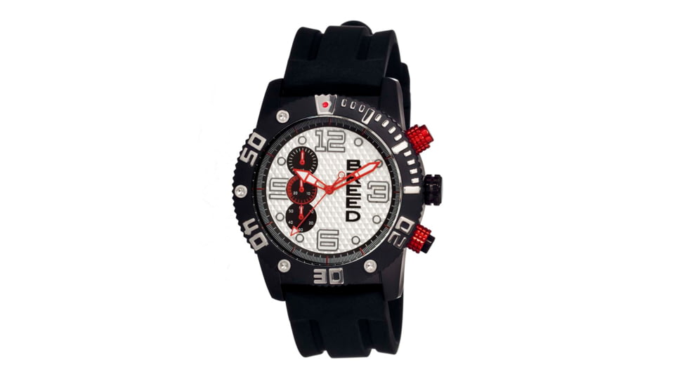 Breed Grand Prix Chronograph Mens Watch, Silver Dial, 45mm Case Diameter BRD3907