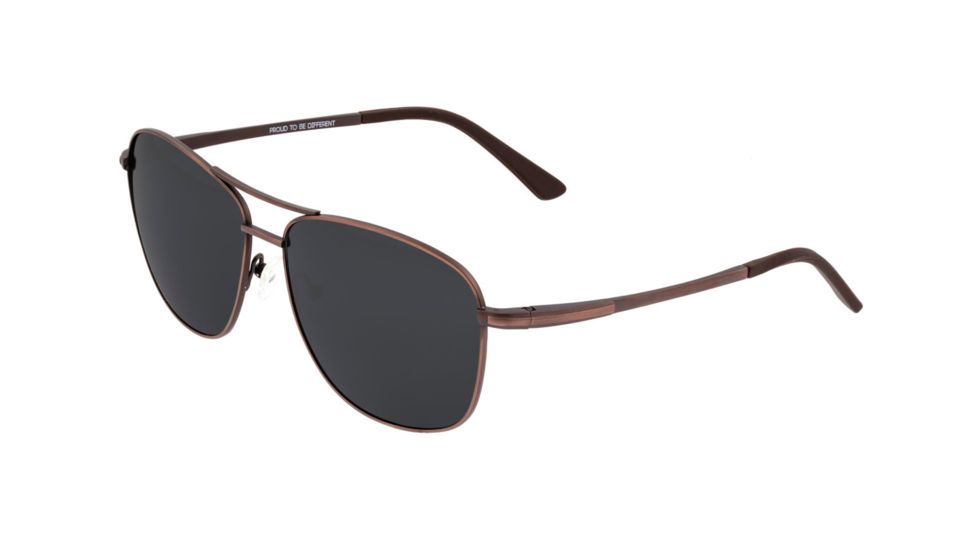 Breed Hera Sunglasses, Brown Titanium Frame, Black Polarized Lens, Brown//Black, One Size, BSG054RB