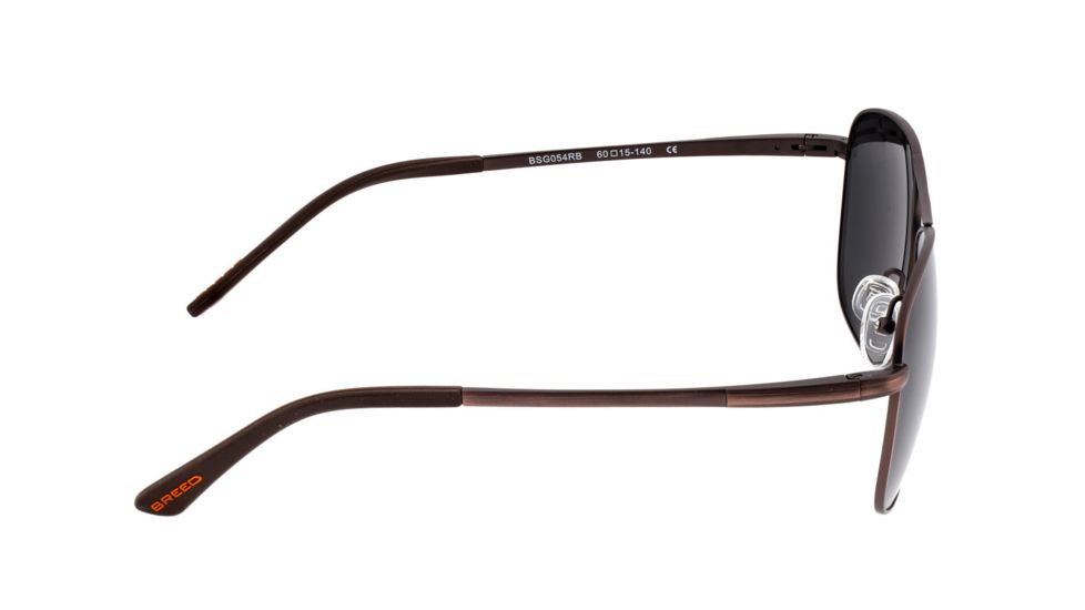 Breed Hera Sunglasses, Brown Titanium Frame, Black Polarized Lens, Brown//Black, One Size, BSG054RB