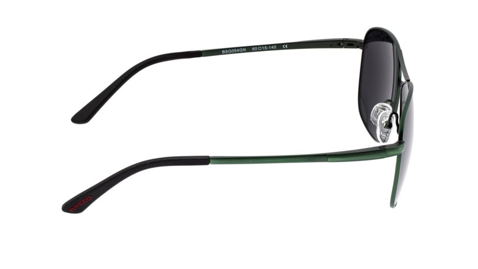 Breed Hera Sunglasses, Green Titanium Frame, Black Polarized Lens, Green/Black, One Size, BSG054GN