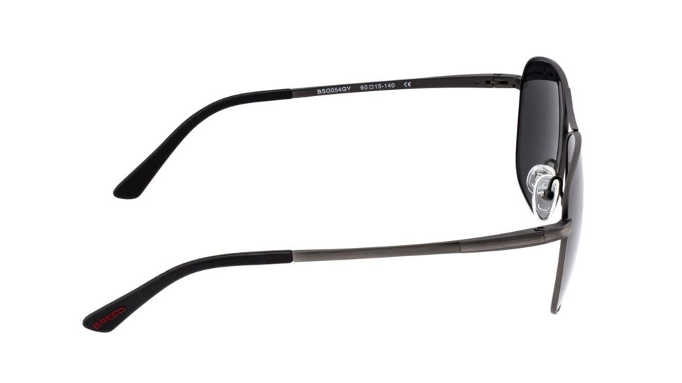 Breed Hera Sunglasses, Gunmetal Titanium Frame, Black Polarized Lens, Gunmetal/Black, One Size, BSG054GY