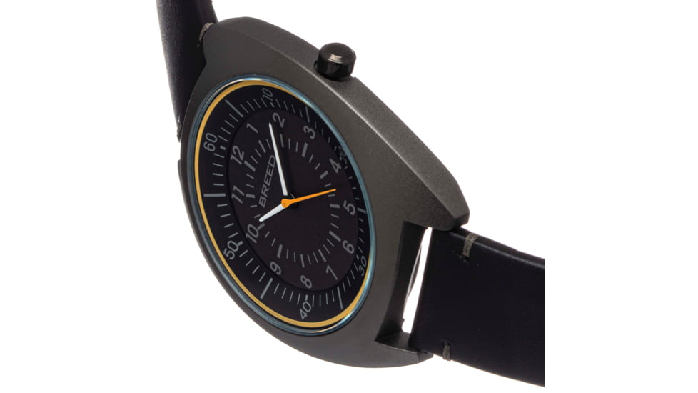 Breed Leather-Band Watch, Black, BRD9204, Black, One Size, BRD9204