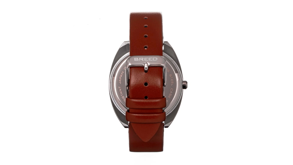 Breed Leather-Band Watch, Blue-Grey/Russet, BRD9202, Blue-Grey/Russet, One Size, BRD9202