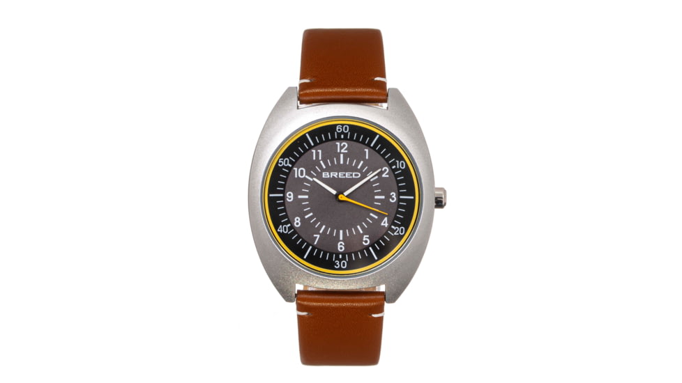 Breed Leather-Band Watch, Grey/Brown, BRD9201, Grey/Brown, One Size, BRD9201