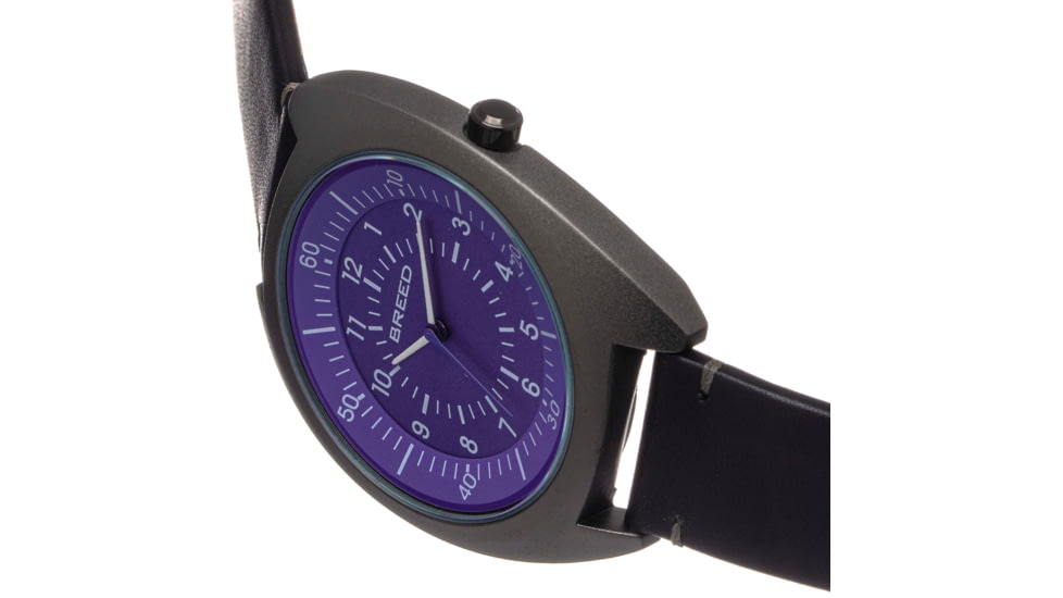Breed Leather-Band Watch, Purple/Black, BRD9206, Purple/Black, One Size, BRD9206